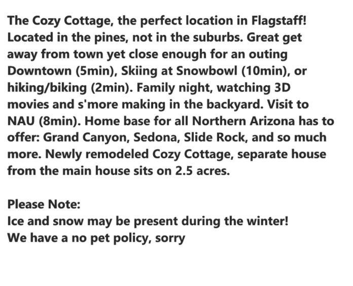 The Cozy Cottage Флегстафф Екстер'єр фото